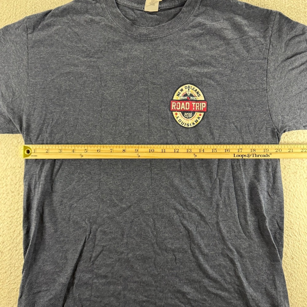 Gildan T-Shirt Unisex Large Blue New Orleans Road Trip 2018 Graphic Streetwear - Picture 4 of 8